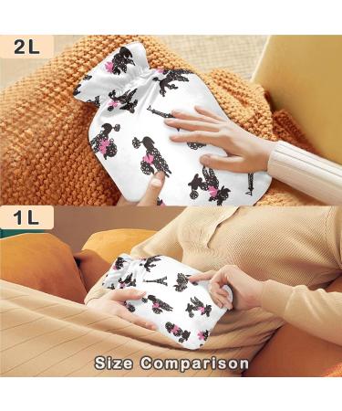 Naanle Poodle Dog Eiffel Tower Heat Bottle - 2L Transparent Warm Water Bottle for Pain Relief Hot & Cold Therapy - Ideal Hand & Feet Warmer - Buy Online on GoSupps.com