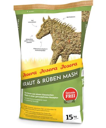 JOSERA Mash Plants & Vegetables 15 kg | Premium Horse Food | Flax Seed and Mineral Mash | Grain Free | Reduced Sugar and Starch Content | 15kg Bag