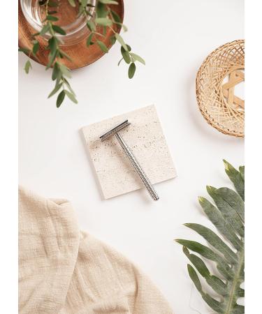 Jungle Culture Eco-Friendly Silver Razor Plane for Women - Includes 10 Blades | Sustainable Metal Safety Razor for Face & Body | Perfect Beauty Gift Bag - Buy Online on GoSupps.com
