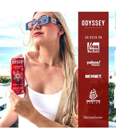 ODYSSEY ELIXIR - Sparkling Mushroom Energy Drink - Lions Mane & Cordyceps - Mental Focus & Stress Relief - Organic Caffeine - Adaptogens - Variety Pack - 12oz x 12 - Buy Online on GoSupps.com