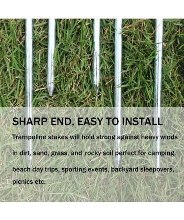 LOYUDEQIU Trampoline Stakes - Heavy Duty Galvanized Steel Wind Anchors (8pcs) - Buy Online on GoSupps.com