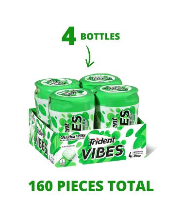 Trident Vibes Spearmint Rush Sugar Free Gum - 4 Bottles, 160 Pieces - Buy Online on GoSupps.com