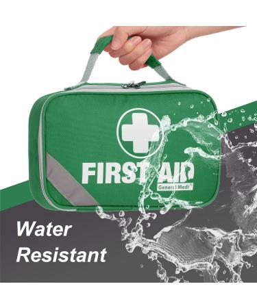 General Medi 2-in-1 First Aid Set - 215-Piece Premium Kit with 43-Piece Mini Set for Home Car Travel Sports & Emergency - Green - Buy Online on GoSupps.com