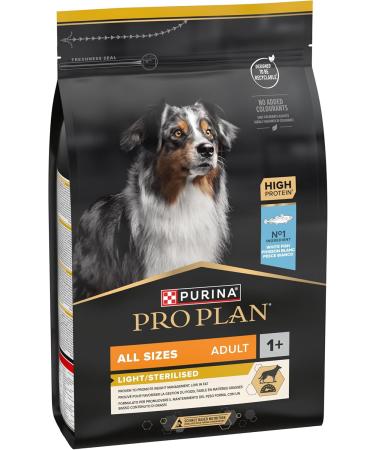 PRO PLAN Dog Adult Light/Sterilized White Fish 3KG - Buy Online on GoSupps.com