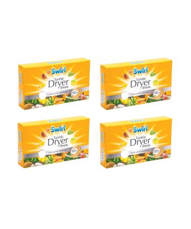 4 x Tropical Tumble Dryer Sheets Pack Of 35 Fabric Conditioner Laundry Aid Anti Static Sheets