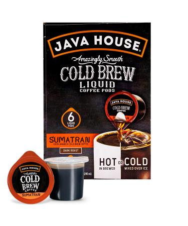 Java House Lot de 6 dosettes liquides concentr es pour infusion froid 4 ml chacune (Sumatran) Sumatra 6 unit (Lot de 1)