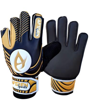 Aftren football goalkeeper gloves for young children children adult football goalkeeper gloves protection super grip palm for junior 4 gold