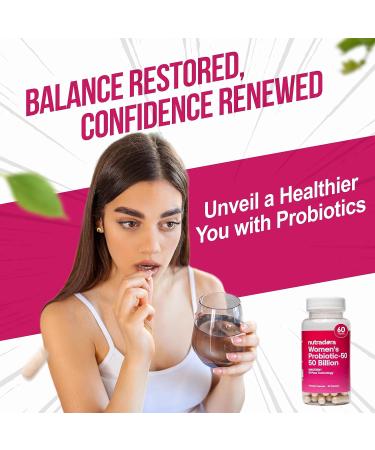Womens Probiotics for Digestive Health, 50 Billion CFU 16 Strains, Feminine Health Support for Gut, PH Balance, Urinary Tract and Digestion, 60 Capsules Women Probiotics - Buy Online on GoSupps.com