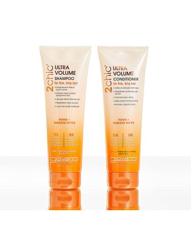 Giovanni 2chic Ultra-Volume Shampoo 24oz | Daily Volumizing with Papaya & Tangerine Butter | Paraben-Free & Color Safe for Fine Hair - Buy Online on GoSupps.com