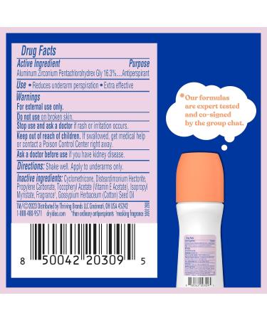 Dry Idea Antiperspirant Deodorant Roll On - Unscented 3.25 fl oz - Long Lasting Protection - Pack of 1 - Buy Online on GoSupps.com