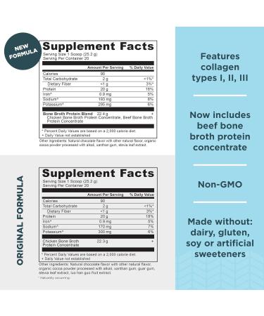 Ancient Nutrition Bone Broth Protein Powder Salted Caramel 20 Servings + Bone Broth Protein Powder Chocolate 20 Servings - Buy Online on GoSupps.com