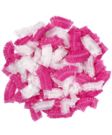 Prot ge-oreilles Jetables 200 Pcs Transparent et Rose lastique Protection Cheveux pour Teinture Capillaire Domicile Salon de Coiffure Bain Bain