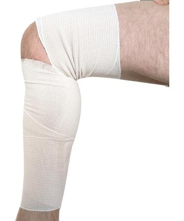 HGP Elastic Bandage Wrap 4 Pack - Extra Wide 6 X 15' Compression Wrap with Touch Closure - Ideal for Lower Legs, Knees, Ankles, Chest - Buy Online on GoSupps.com