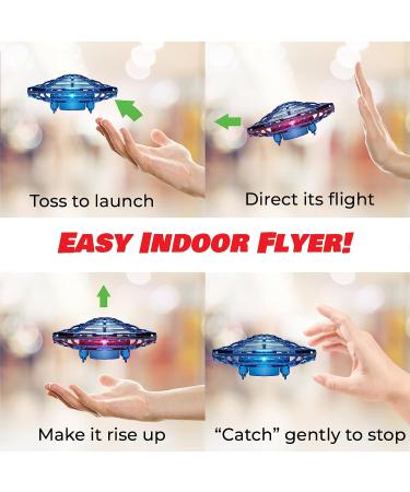 Force1 Scoot Hand Operated Drone - Hands Free Motion Sensor Mini UFO Toy for Kids and Adults - Easy Indoor Flying Ball Drone for Boys and Girls (Blue) - Buy Online on GoSupps.com