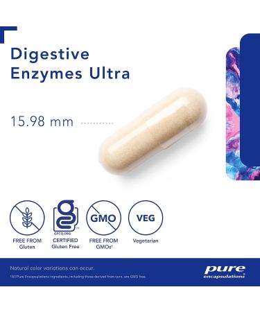 Pure Encapsulations Digestive Enzymes Ultra - Vegetarian Digestive Enzyme Supplement to Support Protein Carb Fiber & Dairy Digestion* - 180 Capsules - Buy Online on GoSupps.com