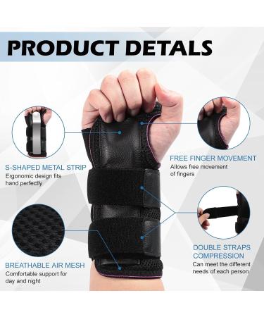 Buy Adjustable Wrist Brace for Carpal Tunnel Relief - Maximum Support Splint for Right Hand Ideal for Tendonitis & Arthritis - Night Support for Men & Women - Black & Rose Red S/M - Buy Online on GoSupps.com
