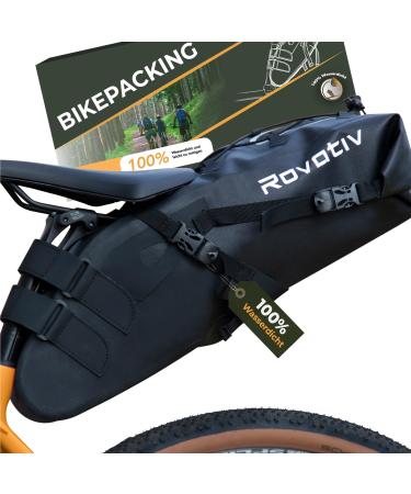 Rovativ - Bike packing saddle bag 10 liters 100% waterproof - super firm support - bicycle saddle bag made of TPU fabric - for gravel bikes and MTB Bike Packing - Buy Online on GoSupps.com