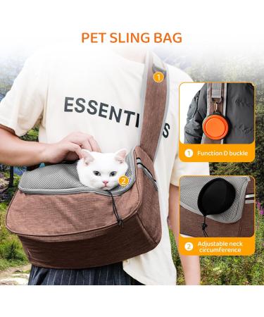Flovippet Sling for Dogs & Cats - Breathable Dog Carrier Bag for Small Dogs up to 5kg | Soft & Free-Handed Outdoor Travel Bag (Brown) - Buy Online on GoSupps.com
