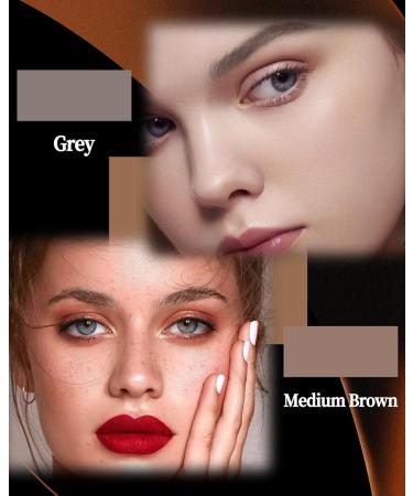 2-Color Eyebrow Powder Palette Waterproof Long-Lasting Eye Brow Makeup Kit Defined Brow Filler Lightweight Blendable Natural Full Look for Sparse Eyebrows with Brow Brush -02 Grey + Medium Brown - Buy Online on GoSupps.com