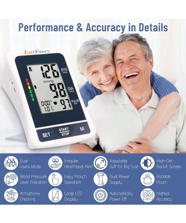 LotFancy Blood Pressure Monitor Upper Arm Large Cuff(12"-17 ) Accurate Adjustable Digital BP Machine Upper Arm Cuff 2 Users 120 Reading Memory BP Meter with Large Screen for Home Use - Buy Online on GoSupps.com