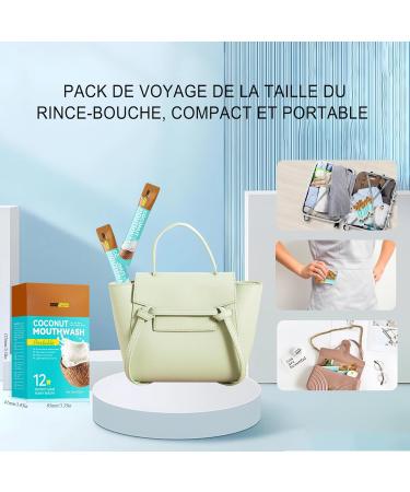 Format Voyage Bain de Bouche Huile de Coco et de Menthe Poivr e Sans Alcool Haleine Fra che 12h Anti Tartre liminer la Mauvaise Haleine et la plaque dentaire Sant des dents 20 Sachets - Buy Online on GoSupps.com
