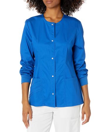 Cherokee Luxe Women Warm Up Scrubs Jacket Snap Front 1330 XX-Large Royal
