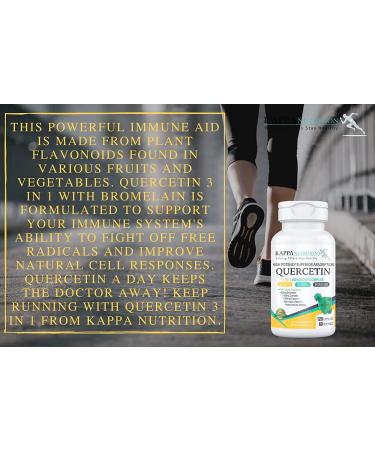 Quercetin 1000mg, Bromelain 500mg, Vitamin C 1000mg Capsules - Immune, Cardiovascular, Respiratory Health - Allergy Relief - 120ct from Kappa Nutrition - Buy Online on GoSupps.com