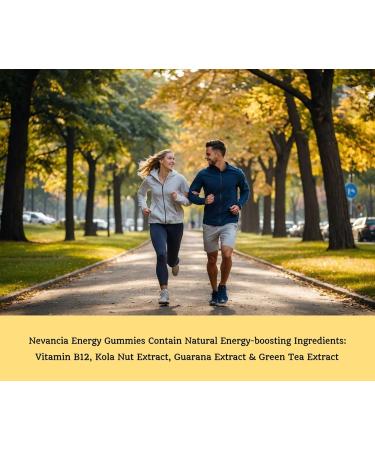 Energy Gummies with Guarana Kola Nut & Green Tea - Boost Energy Reduce Fatigue & Enhance Mood - 60 Count - Buy Online on GoSupps.com