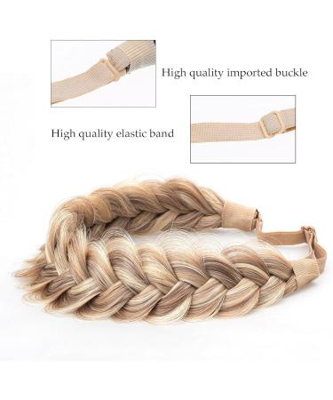 TOECWEGR Extensions Headband Hair Band Braided Classic Chunky Wide Plaited Wedding Fluffy Braids Wig Women Girl Beauty Accessory (Cream Brown) - Buy Online on GoSupps.com