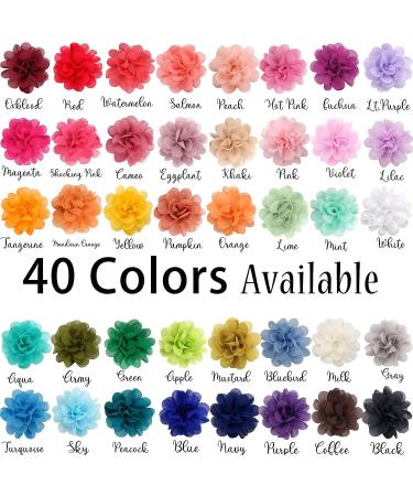 40 Colors Chiffon Flower Hair Bows for Girls - Mini 2.5 Hair Clips for Toddlers to Teens - Buy Online on GoSupps.com