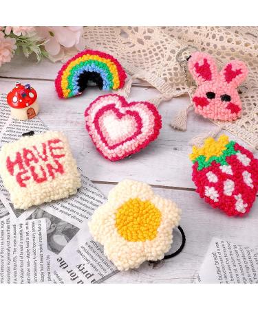 Pllieay 6PCS Punch Needle Coasters Kit - Easy DIY Punch Needle Embroidery Crafts with Adhesive Felt and 6 Patterns - Buy Online on GoSupps.com