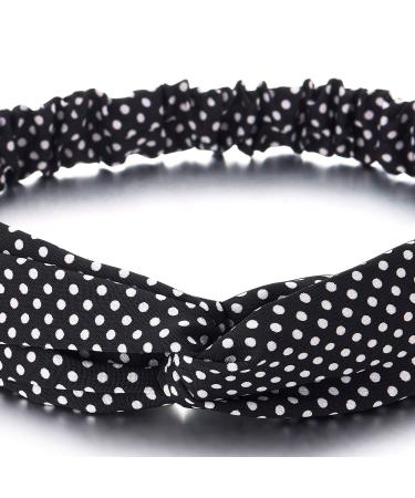 Shop Coolsteelandbeyond Vintage Polka Dot Hair Wrap - Elegant White & Black Turban Headband for All Occasions - Buy Online on GoSupps.com