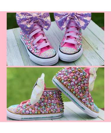 Astaron 50g Mixed Flat Back Rhinestones & Half Pearls for Nail Art Crafts & Decor - Pink-Purple - 3mm to 10mm - Buy Online on GoSupps.com