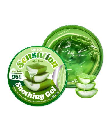 ONSOI 95% Aloe Vera Gel Cactus Soothing Gel for Sunburn Relief Hydrating Sunburn Treatment (Aloe Vera 1PK)