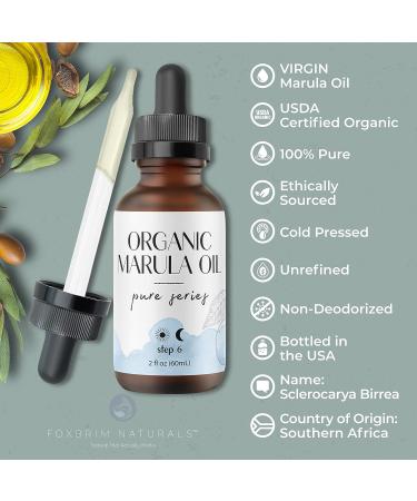 Foxbrim Naturals Organic Virgin Marula Oil - Anti-Aging Moisturizer for Face, Hair & Nails - 2 oz - Buy Online on GoSupps.com