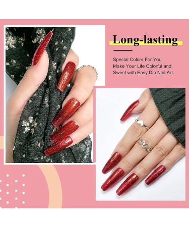 Dark Red Glitter Dipping Powder 28g/Box | No Lamp Cure, Natural Dry Like Gel Nails | Nail Salon Quality - No.29 HJ-ACG029 - Buy Online on GoSupps.com