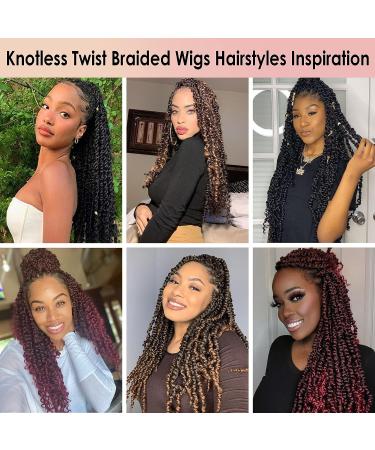 Kalyss Triangle Knotless Twist Braided Wig Full Lace Front with Baby Hair - Black-1B - Buy Online on GoSupps.com