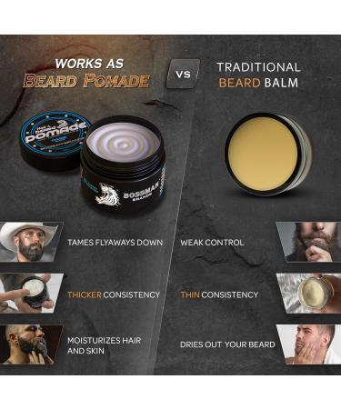 Pomade Bossman Hair & Beard Moisturizing with Longer Hold and Control - 4 Oz - Buy Online on GoSupps.com