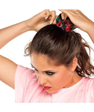 Christmas Hair Scrunchies - 5 Elastic Hair Ties for Festive Ponytails | Perfect Xmas Party Accessories - Buy Online on GoSupps.com