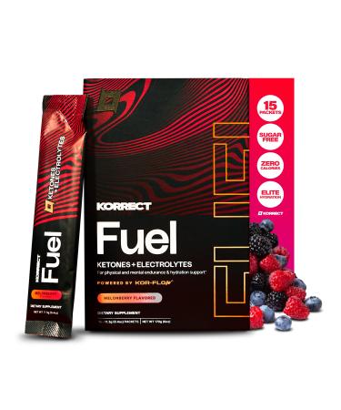 KORRECT goBHB Exogenous Ketones Electrolytes Powder | Fast Ketone Boost for Energy, Focus & Hydration | Supports Endurance | Keto Certified, Vegan Friendly | 15 Single-Serve Packets (Melon Berry)