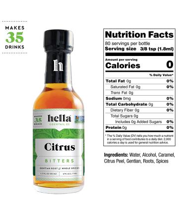 Hella Cocktail Co. 5-Pack Bitters Set - Craft Aromatic Orange Ginger Citrus Smoked Chili Bitters - 8.5 Fl Oz Total - Made with Real Fruit Peel and Whole Spices - Variety Pack 1.7 Ounce (Pack of 5) - Buy Online on GoSupps.com