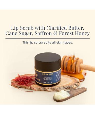 Leaf Monk Ayurvedic Lip Scrub | Exfoliating & Moisturizing with Saffron, Cane Sugar, Butter & Honey | 10g - Buy Online on GoSupps.com