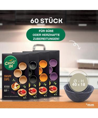 CROC'IN Neutral Tartlet Shells Edible Appetizer Or Dessert Cups Mini Pastry Cases - 60 Pieces - Buy Online on GoSupps.com