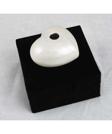 Small Keepsake Heart Cremation Urn For Ashes With New Improved Lid Mini Heart Memorial Urn With Box & Stand (Pearl White Aluminium) M Pearl White With Box & Stand - Buy Online on GoSupps.com