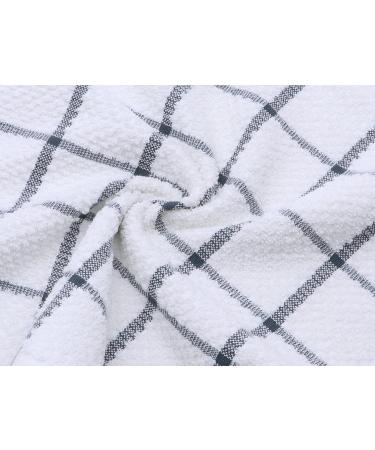 Cotton Grid Dish Cloths Terry Cleaning Rags 12 x 12 Inches Light and Soft Quick Drying - 8pc/Set (Grey) - Buy Online on GoSupps.com