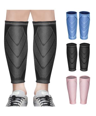 Wading bandage compression calf supports 2 pieces of calves compression stockings without foot for women men Calf Sleeves for pain relief recovery during training cycling running (black s) s black