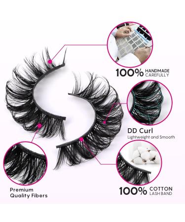 Focipeysa False Lashes Natural Look 20 Pairs Strip Fluffy D Curl Fake Eyelashes Pack 4 Styles Mixed Volume Eye Lashes Multipack A01 - Buy Online on GoSupps.com