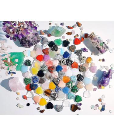 XIANNVXI 80 Pcs Colourful Healing Crystals Heart Stones Set for Beginners - Wholesale Reiki Gifts | Multicolour Gemstones Assorted - Buy Online on GoSupps.com