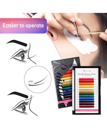 DIY Colored Lash Extensions 12 Colors Easy Fan 0.05mm D+ Curl 15mm Rainbow Eyelash Pink Red Yellow White Green Blue Purple Faux Mink Volume Eyelashes for Home and Salon Use Beauty7 - Buy Online on GoSupps.com