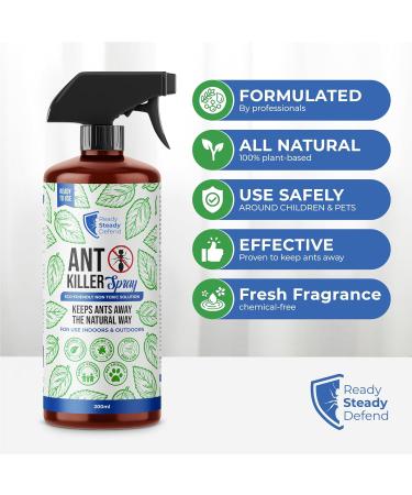READY STEADY DEFEND Ant Repellent Spray Natural Ant Killer Long-Lasting Formula ersatile for Indoor & Outdoor Use Effective Ant Control Solution - 6.76 Oz - Buy Online on GoSupps.com